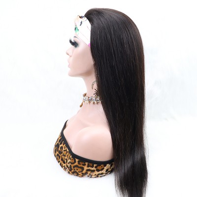 fast delivery full machine made human wigs virgin hair headband wig for black women