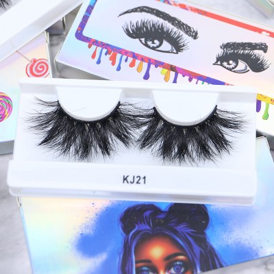 Lashes vendor custom packaging boxes 25mm handmade 3d 5d fluffy mink strip eyelashes