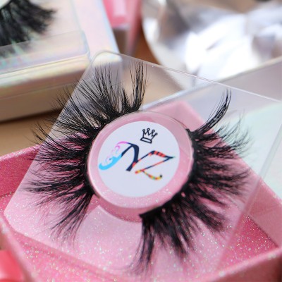 Wholesale fluffy wispy lashes handmade real 3d 5d mink eyelash 25mm mink eyelashes