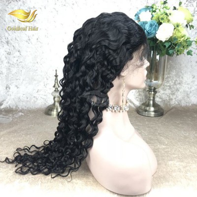 Fast delivery raw human hair lace front wigs natural hairline italian curly wig for ladies