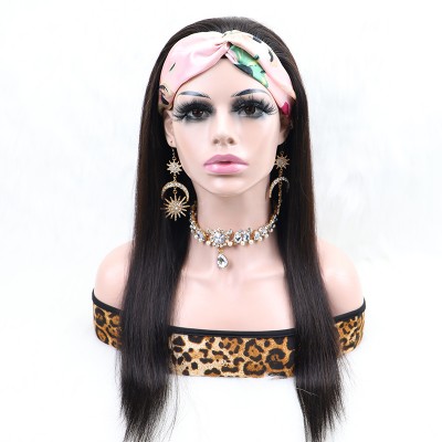 Cheap glueless wigs 100% human hair brazilian headband wigs wholesale headband wigs for black women