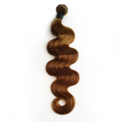 Wholesale price fashion lady color brown human hair weave unprocessed chestnutbrown color 6# body wave virgin hair weave